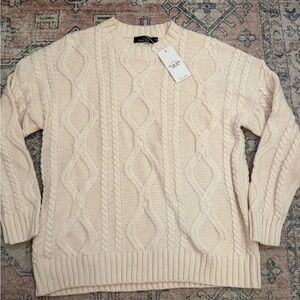 Cream Cable Knit Sweater